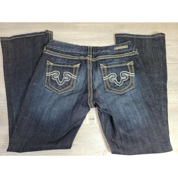 ROCK & REPUBLIC for Express Boot Cut Jeans Size 29 (MEASURE 32X30) - Picture 3 of 9
